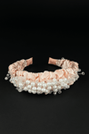 Crystal & Pearl Bridal Headband Salmon