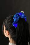 Light Up Royal Blue Satin Scrunchie