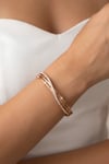 Charming Wave Crystal Hinge Bronze Bangle