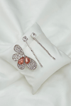 Butterfly Embellished Hair Pin Silver (set of three)