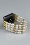 Freshwater Pearl Apple Watch Band - Gold - 4 Rows