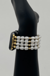 Personalized Pearl Apple Watch Band - Gold Doric Beads
