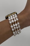 Personalized Pearl Apple Watch Band - Gold Doric Beads
