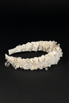 Crystal Embellished Headband for Women Cream
