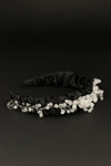 Crystal Embellished Headband for Women Black
