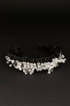 Crystal Embellished Headband for Women Black