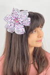 Macfame Large Grosgrain Polka Dot Crown Purple