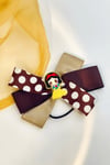 Macfame Girl Figured Polka Dot Child Buckle Brown