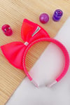 Macfame Neon Netted Peak Eared Kids Tiara Pink