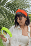 Neon Orange Knotted Headband