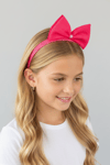 Macfame Neon Netted Peak Eared Kids Tiara Pink
