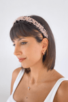 Gold Crystal Bridal Headband Black