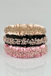 Gold Crystal Bridal Headband Black