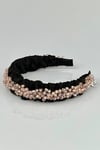 Gold Crystal Bridal Headband Black