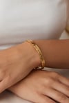 Roman Numeral Hinge Bangle Gold