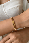 Roman Numeral Gold Hinge Bangle