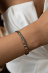 Roman Numeral Silver Hinge Bangle