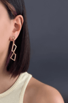 Asymmetric Dangle Earrings Bronze