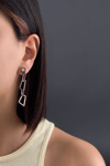 Asymmetric Dangle Earrings Silver