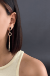 Bronz Taşlı Sallantılı Küpe Modelleri