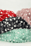 Black Pompom Tulle Knotted Headband
