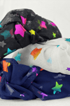 Star Print Headband Black