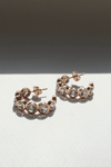 Crystal Hoop Earrings Bronze