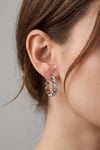 Crystal Hoop Earrings Silver