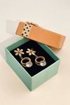Crystal Daisy Dangle Earrings Gold