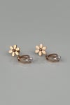 Crystal Daisy Dangle Earrings Bronze