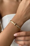 Zircon Stone Design Hinge Gold Bangle