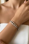 Charming Wave Style Hinge Silver Bangle