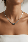 Solitaire Italian Chain Necklace Silver