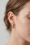 Ball Steel Hinged Hoop Earrings Bronze