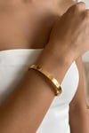 Screw Style Gold Bangle Bracelet