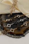 Zircon Stone Five Clover Bronze Bracelet