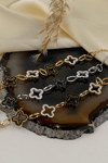 Zircon Stone Five Clover Silver Bracelet