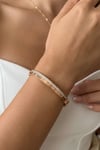 Zircon Stone Hinge Bangle Bronze