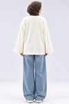 Kadın Beyaz Baskılı Oysho Kumaş Oversize Tunik