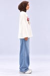 Kadın Beyaz Çiçek Baskılı Oysho Kumaş Oversize Tunik