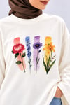 Kadın Beyaz Çiçek Baskılı Oysho Kumaş Oversize Tunik
