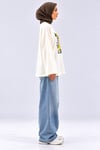 Kadın Beyaz Limonata Baskılı Oysho Kumaş Oversize Tunik