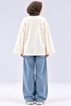 Kadın Beyaz Limonata Baskılı Oysho Kumaş Oversize Tunik