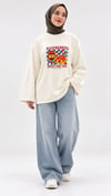 Kadın Beyaz Raspberries Baskılı Oysho Kumaş Oversize Tunik