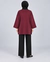 Kadın Bordo Taş İşlemeli Yırtmaçlı Oversize Oysho Tunik