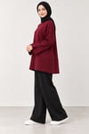 Kadın Bordo Yanı Ve Kolu Yırtmaçlı Oysho Kumaş Sweatshirt