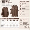 Kadın Füme Taş İşlemeli Yırtmaçlı Oversize Oysho Tunik