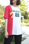 Kadın Kırmızı Üç Renkli Baskılı Tshirt