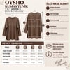 Kadın Lacivert Taş İşlemeli Yırtmaçlı Oversize Oysho Tunik