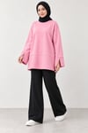 Kadın Pembe Yanı Ve Kolu Yırtmaçlı Oysho Kumaş Sweatshirt